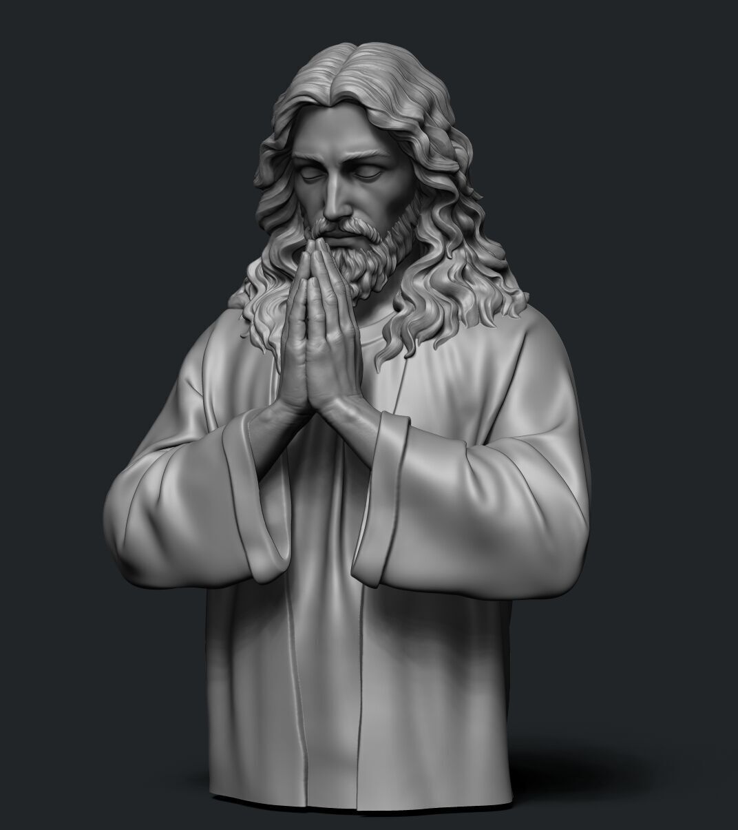 Jesus prayer bust  3D print model_23