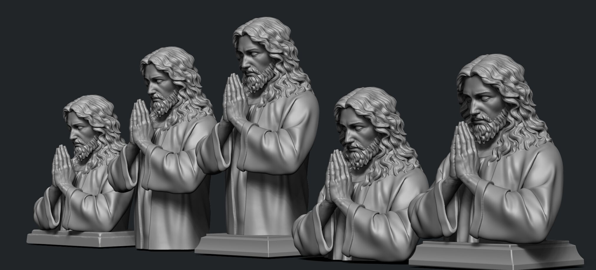 Jesus prayer bust  3D print model_6