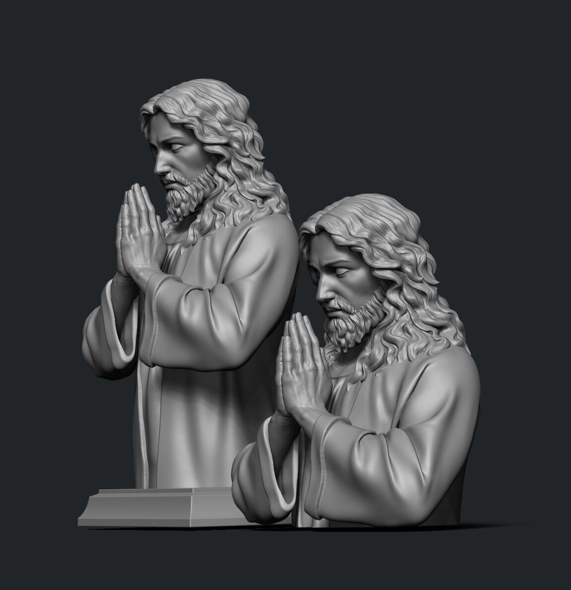 Jesus prayer bust  3D print model_24