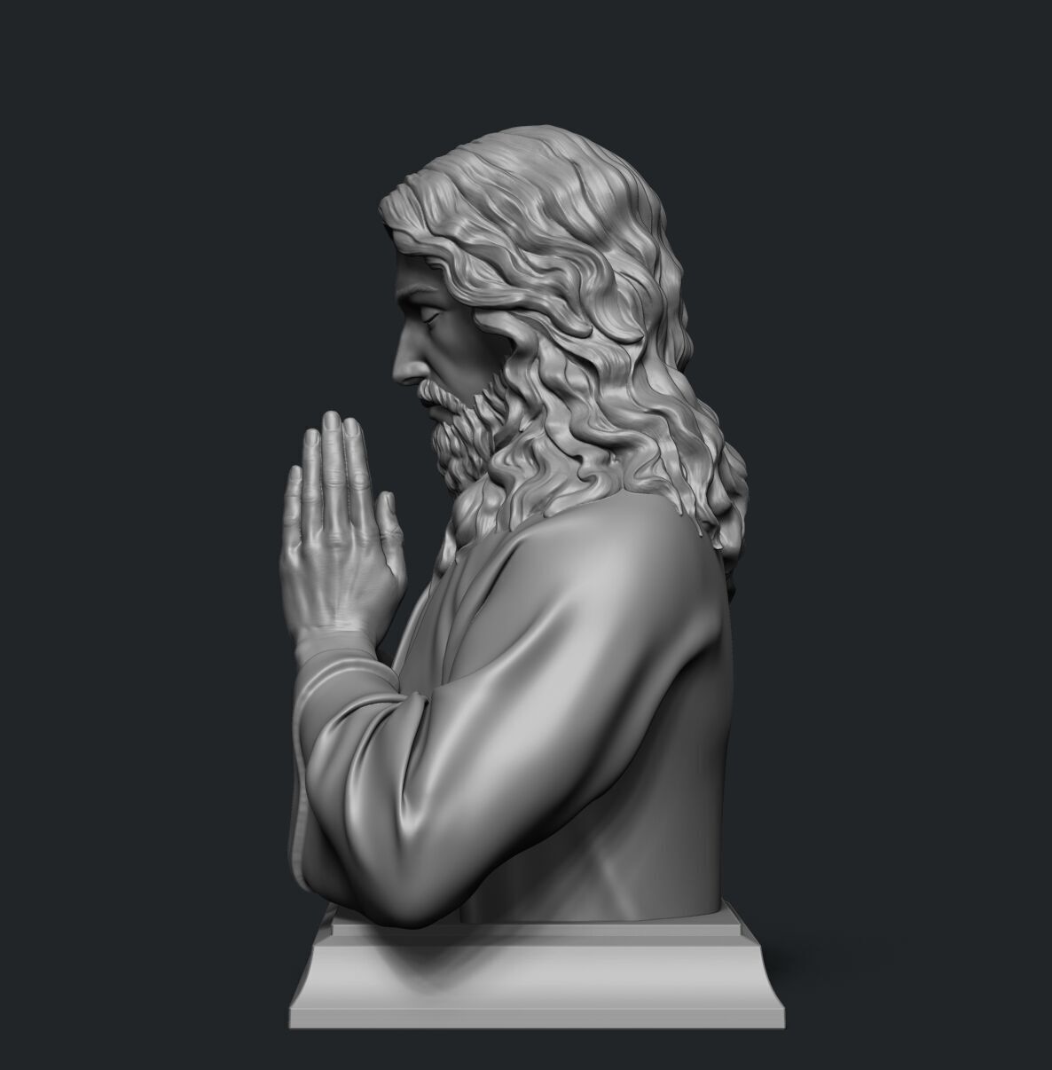 Jesus prayer bust  3D print model_20