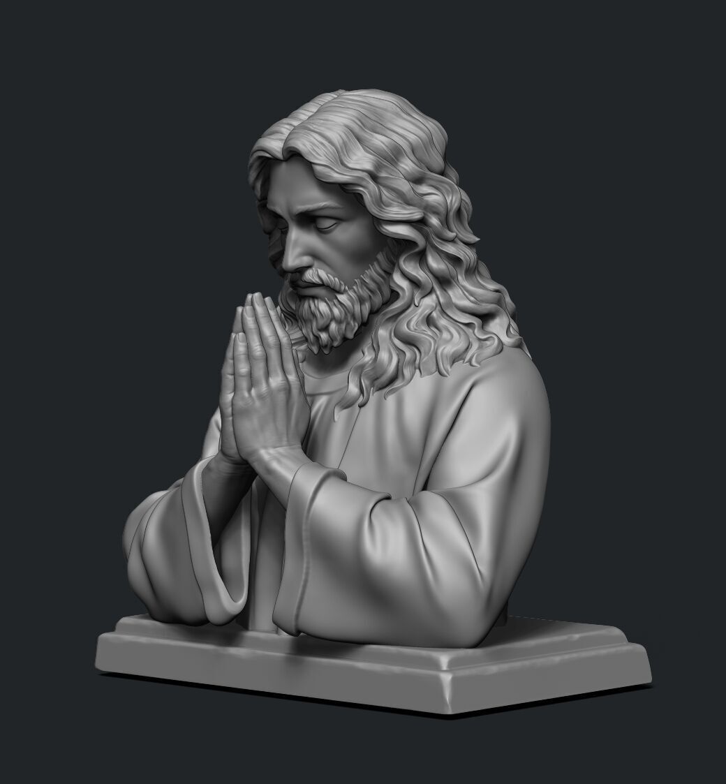 Jesus prayer bust  3D print model_13