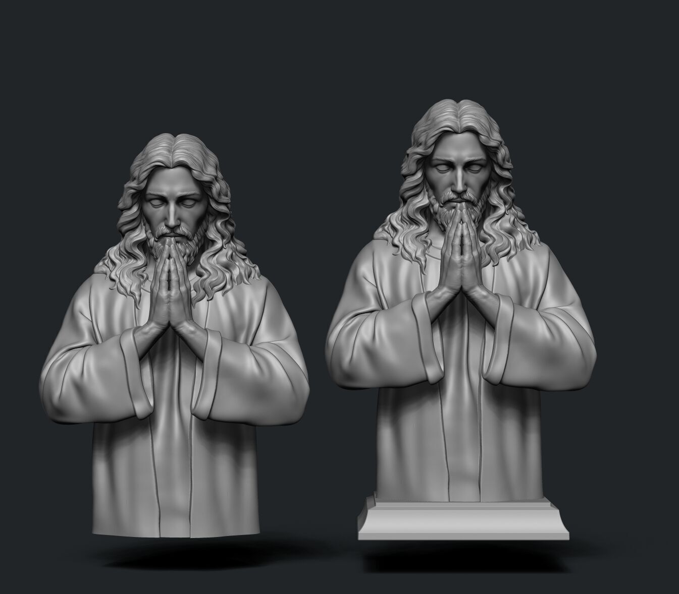 Jesus prayer bust  3D print model_19