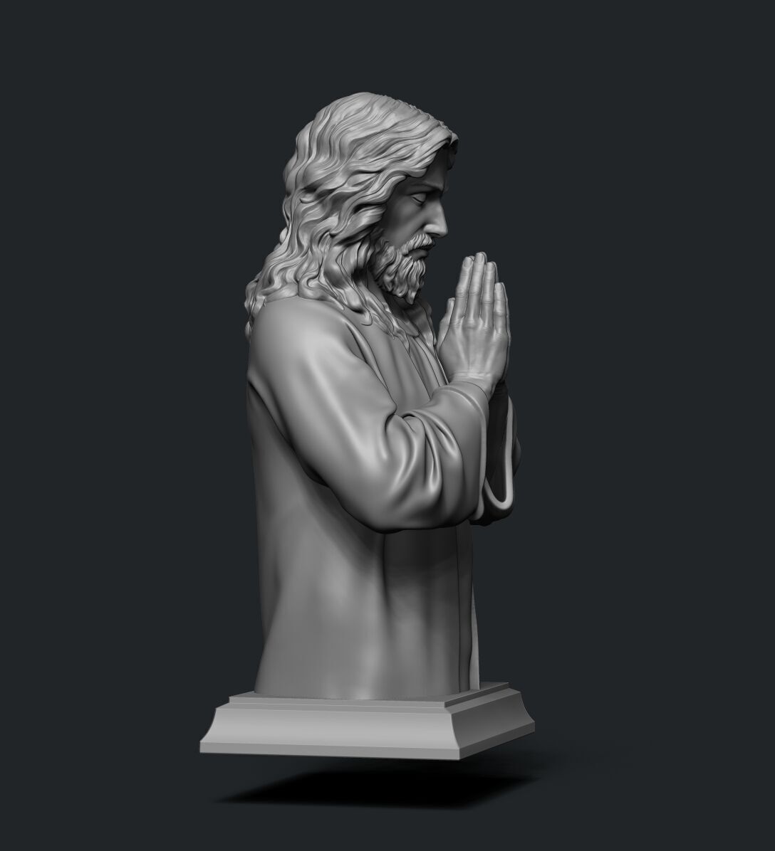 Jesus prayer bust  3D print model_27