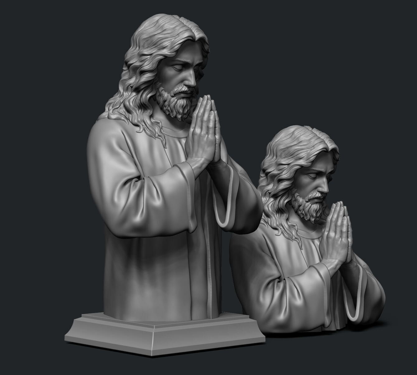Jesus prayer bust  3D print model_22
