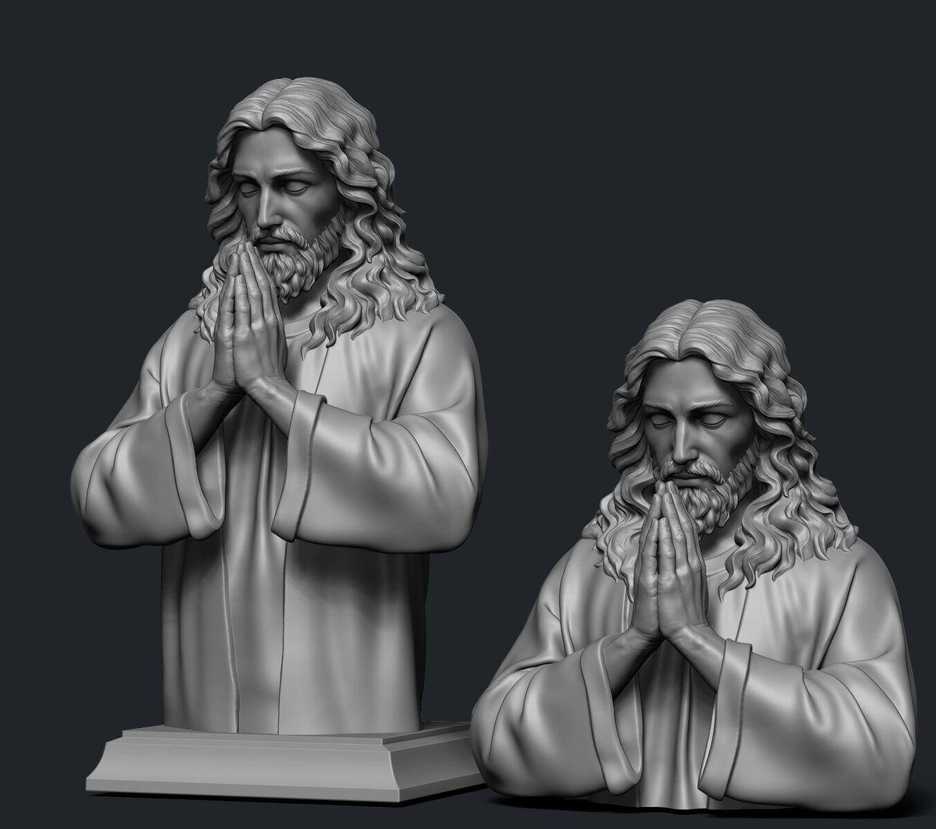 Jesus prayer bust  3D print model_21