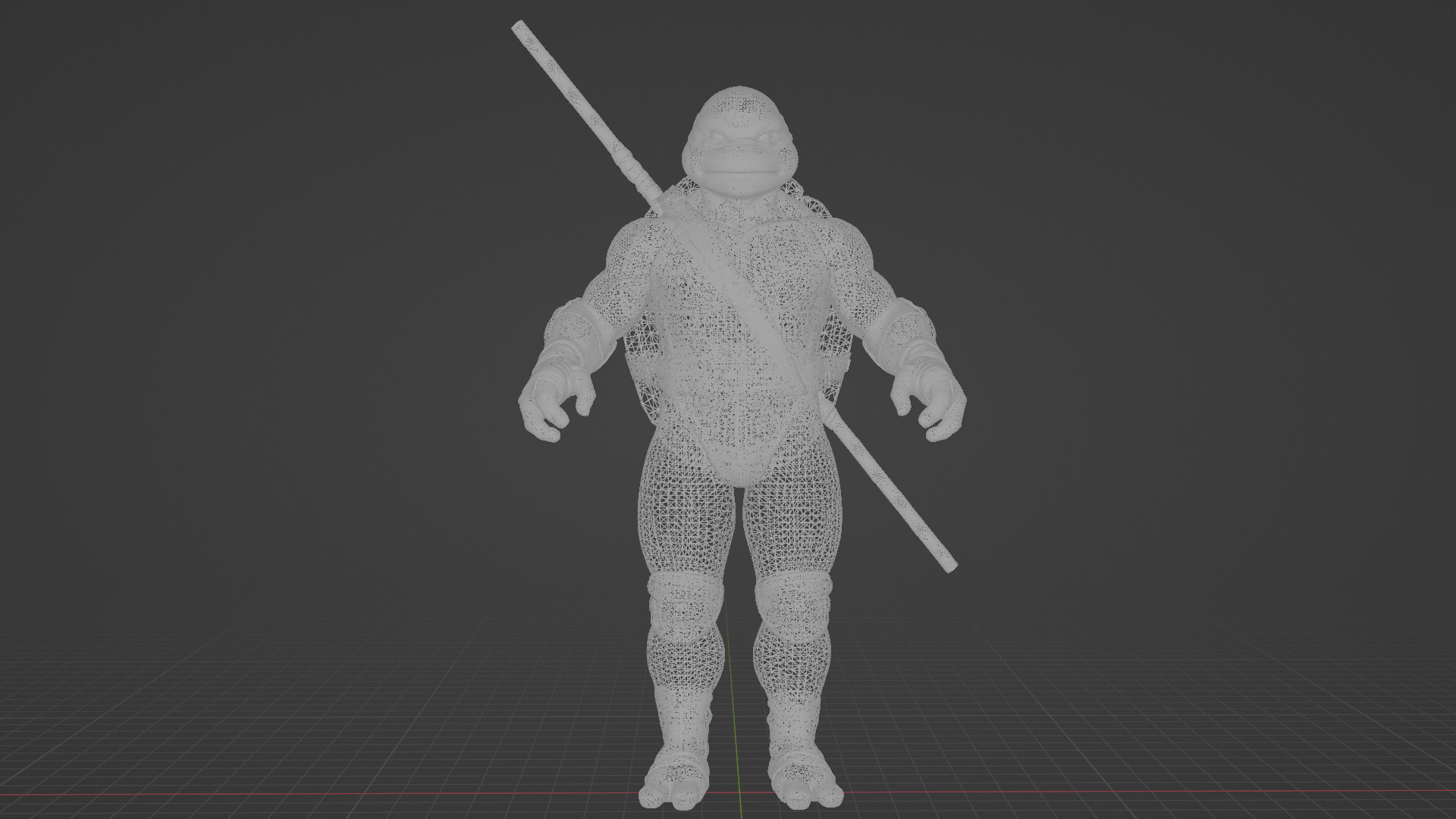Donatello Low-poly 3D model_6
