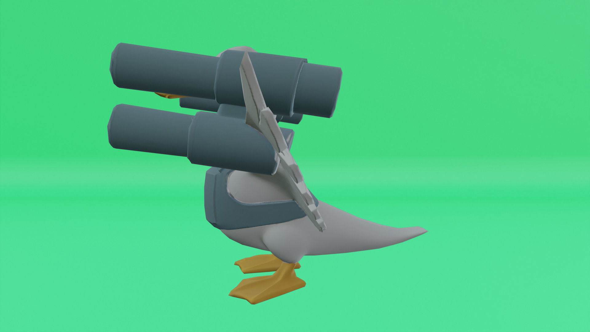 Bombombini Gusini Italian brainrot Low Poly Character Low-poly 3D model_4