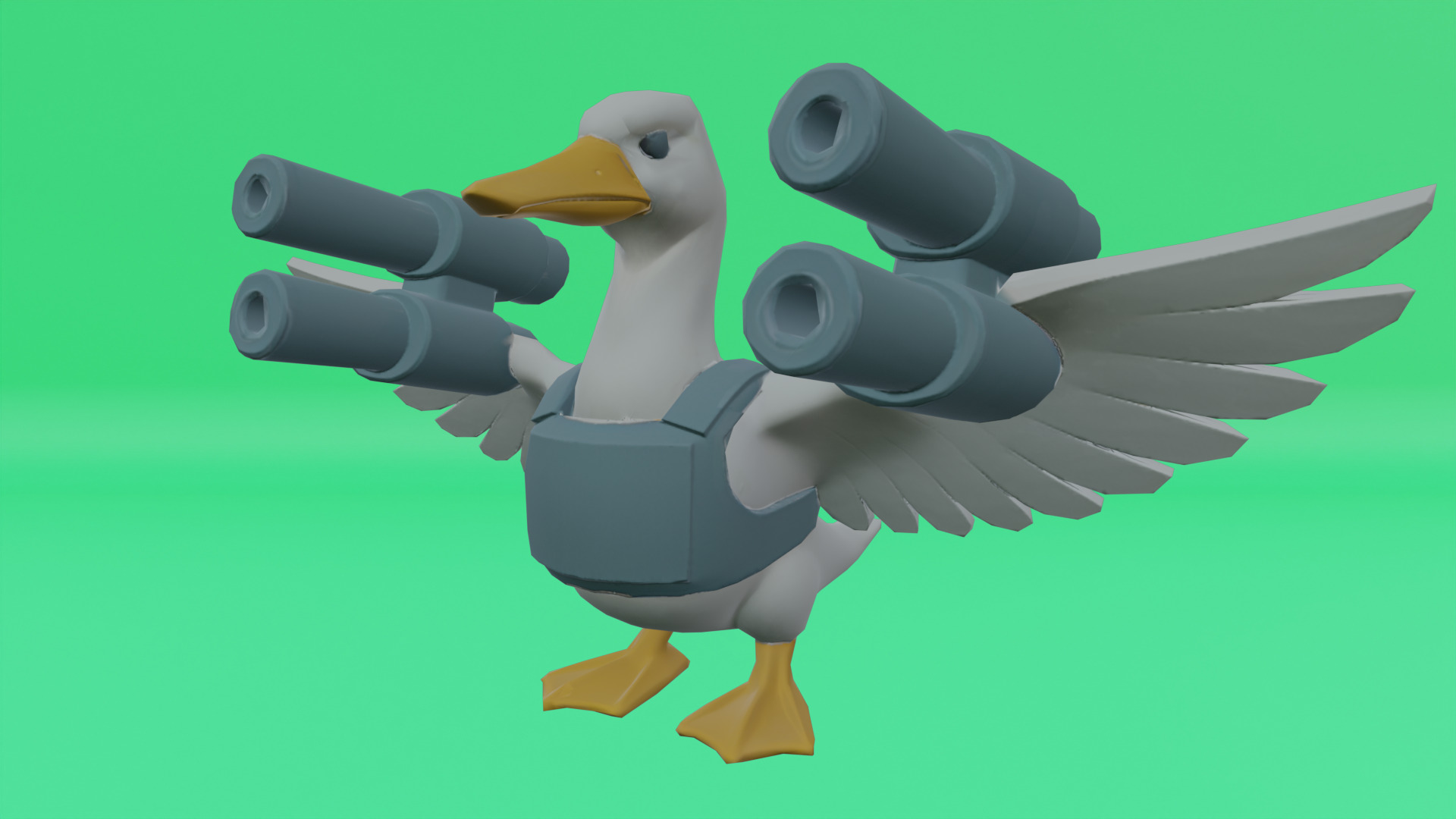 Bombombini Gusini Italian brainrot Low Poly Character Low-poly 3D model_2