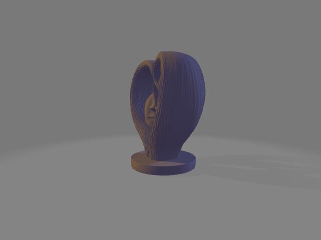 Heart-Shaped Faces Sculpture Minimalist Love Art 3D print model_3