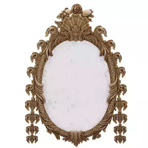 A Queen Anne Stone White Painted Carved Mirror 3D model
