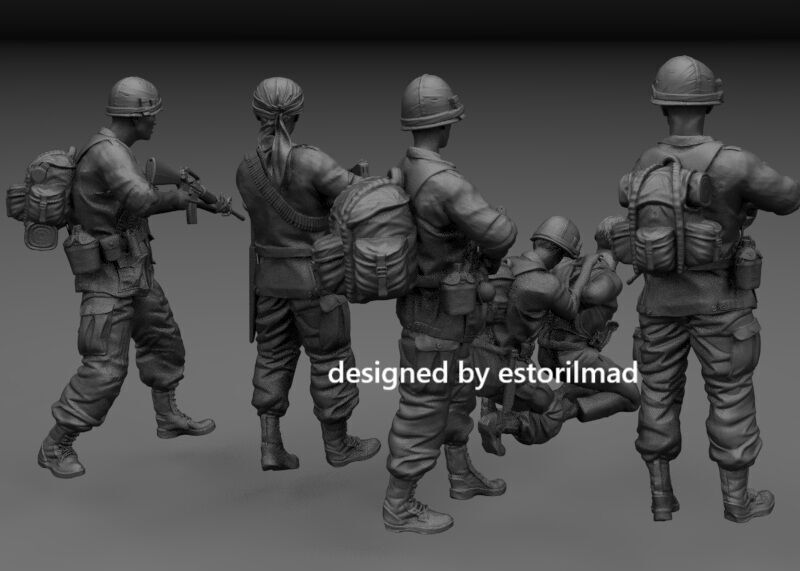 AMERICAN SOLDIERS VIETNAM CAPTURING VIETCONG 3D print model_3