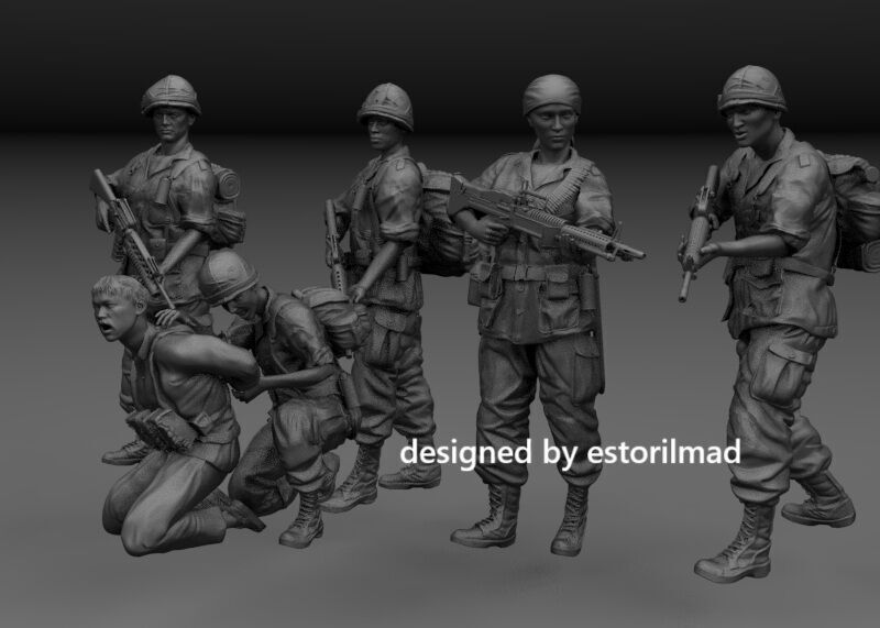 AMERICAN SOLDIERS VIETNAM CAPTURING VIETCONG 3D print model_2