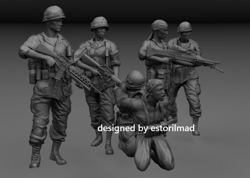 AMERICAN SOLDIERS VIETNAM CAPTURING VIETCONG 3D print model_1