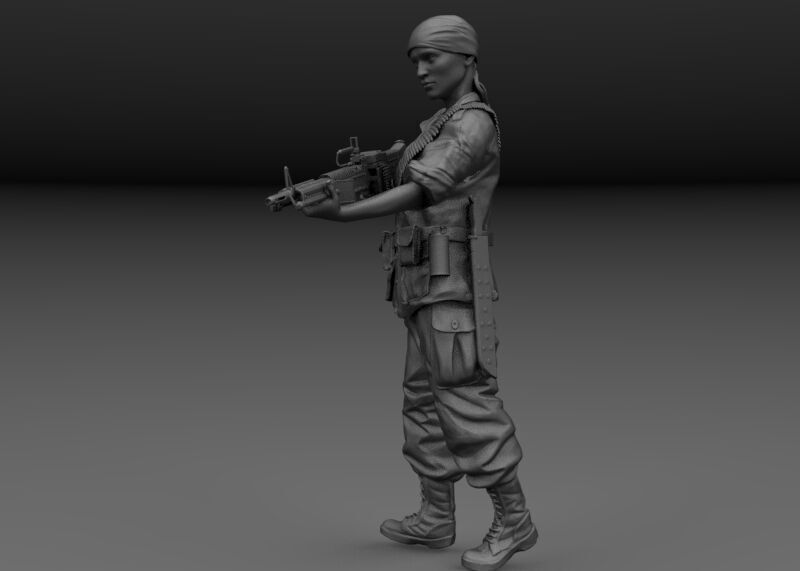 AMERICAN SOLDIER VIETNAM M60 3D print model_1