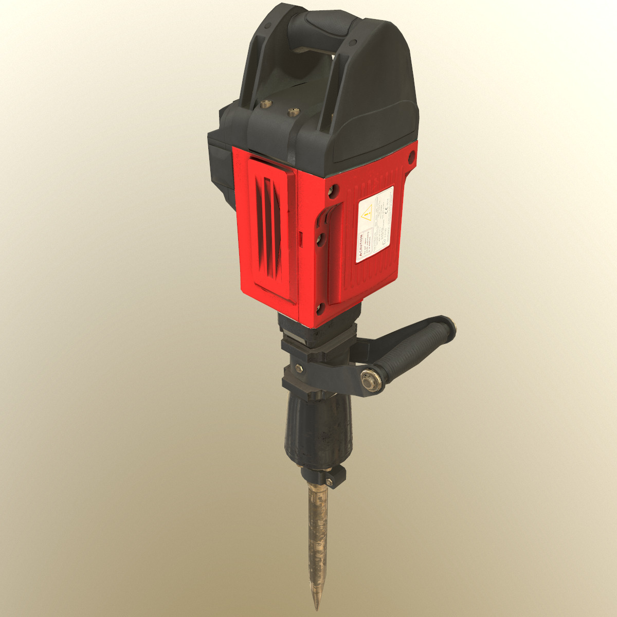Jackhammer Low Poly Low-poly 3D model_8