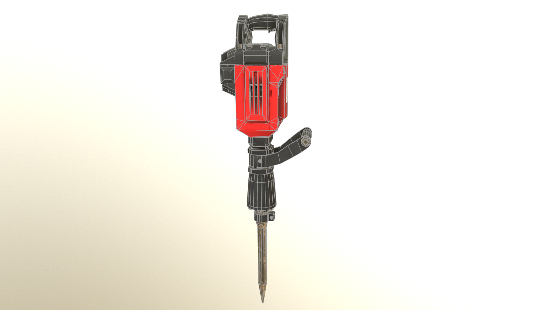Jackhammer Low Poly Low-poly 3D model_25