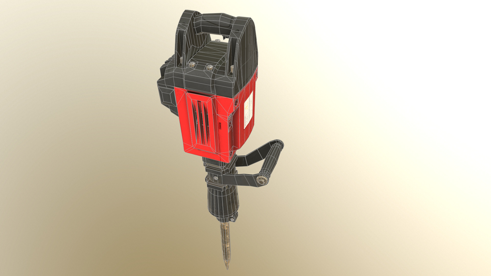 Jackhammer Low Poly Low-poly 3D model_26