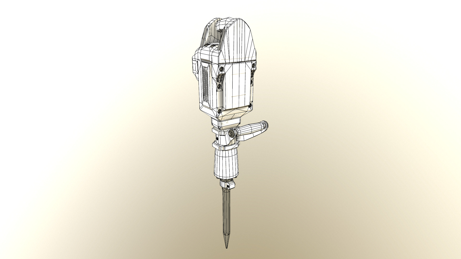 Jackhammer Low Poly Low-poly 3D model_30