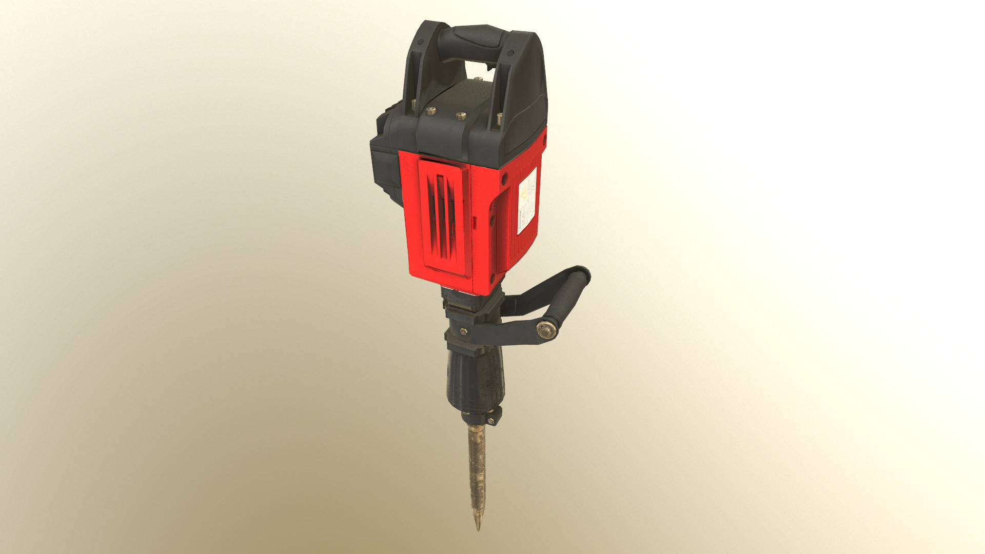 Jackhammer Low Poly Low-poly 3D model_11