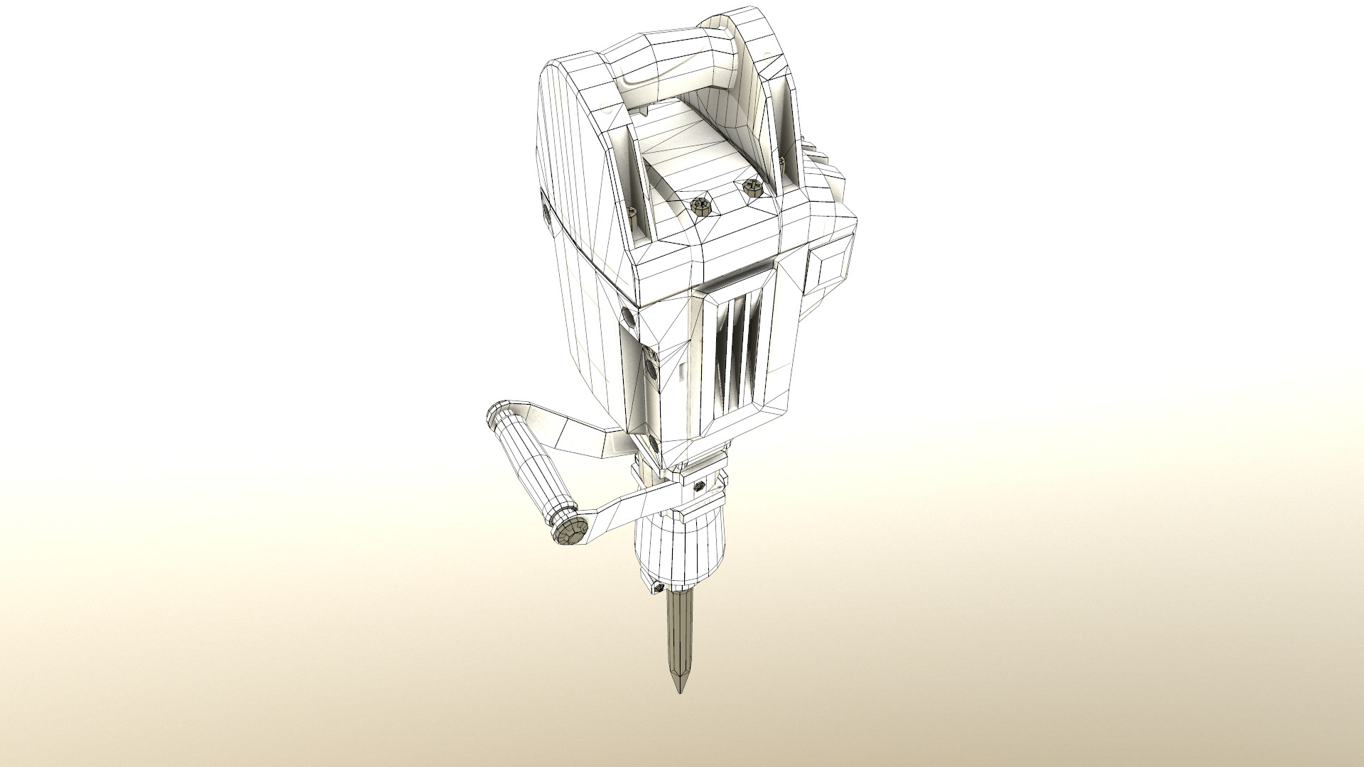 Jackhammer Low Poly Low-poly 3D model_32