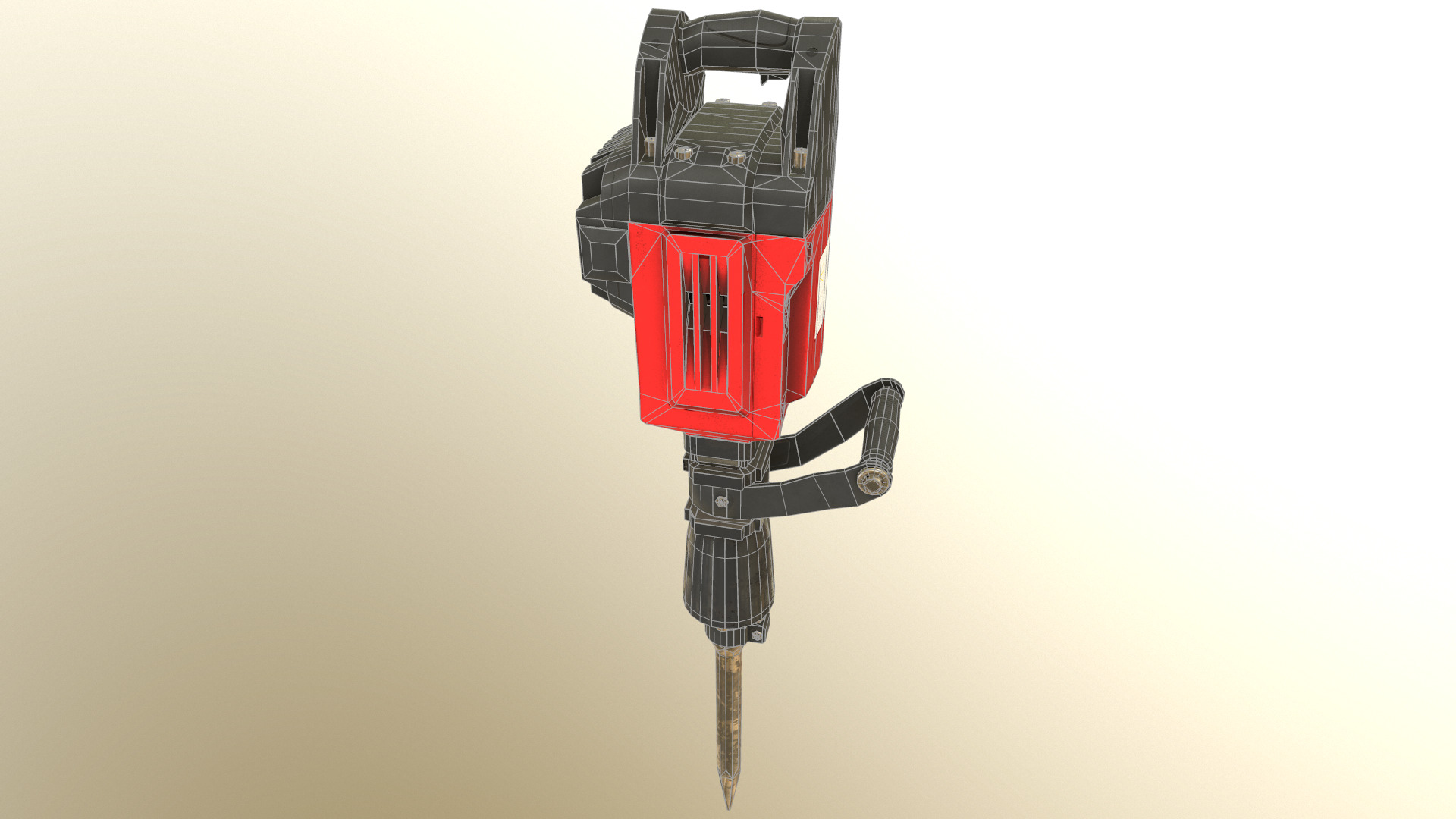 Jackhammer Low Poly Low-poly 3D model_29