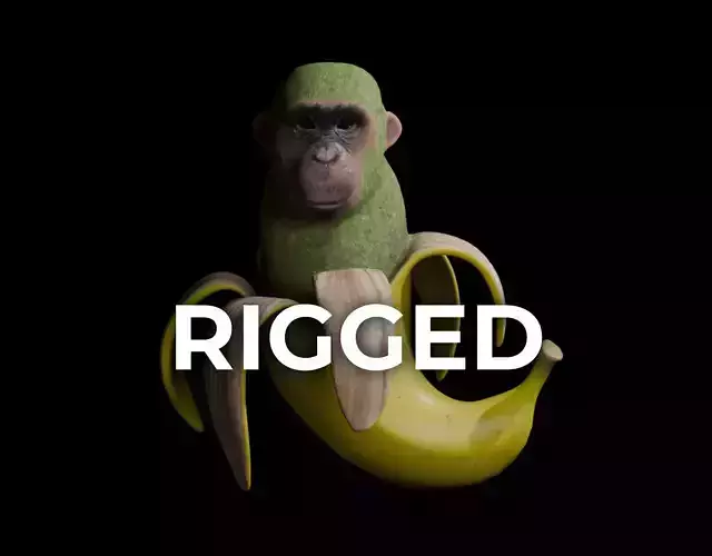 Chimpanzini Bananini Low-poly 3D model