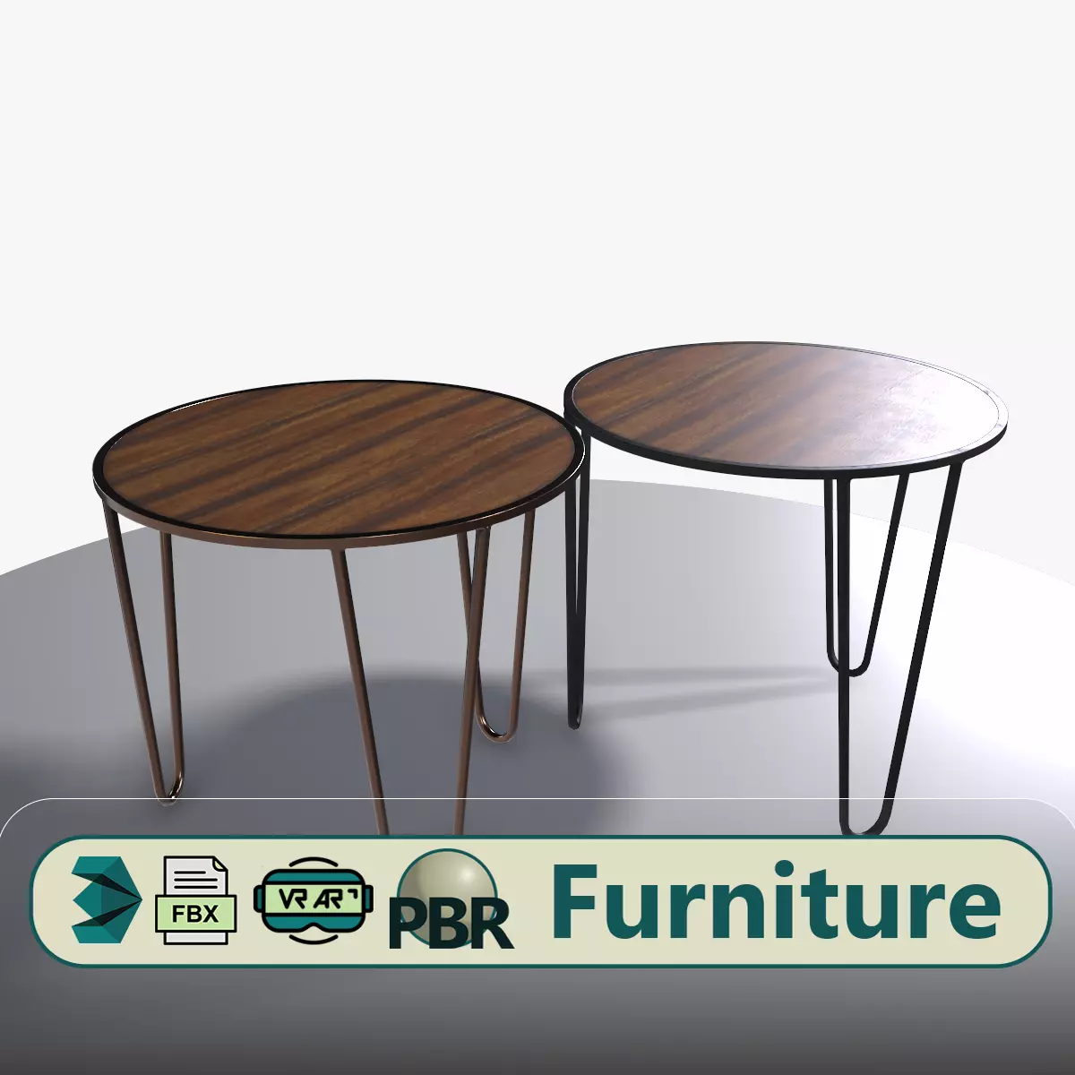 Coffee Table ar vr optimized Low-poly 3D model_0