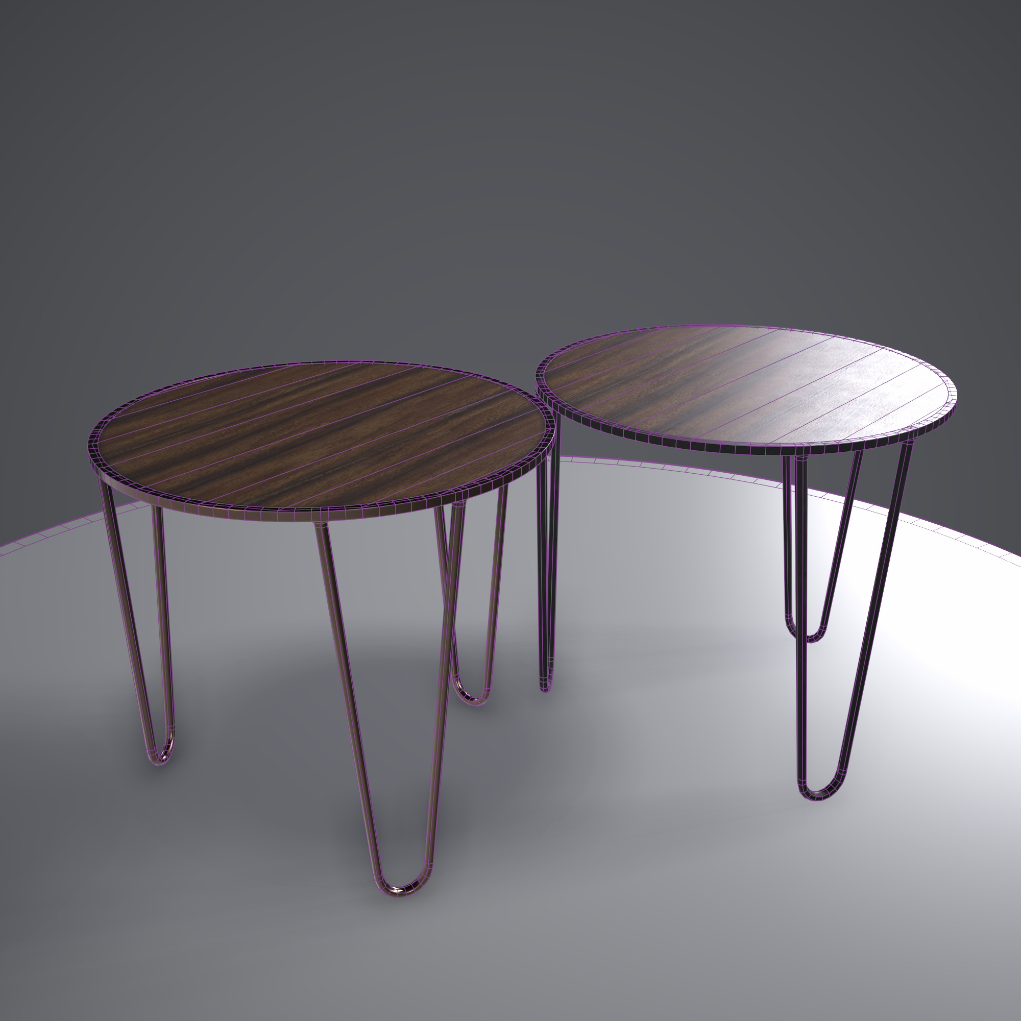 Coffee Table ar vr optimized Low-poly 3D model_3