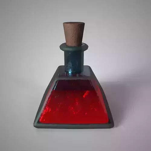 Fantasy Health Potion Bottle Red Game Asset PBR Textured