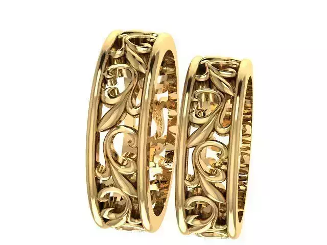 wedding ring band married engaged engrave 3D print model