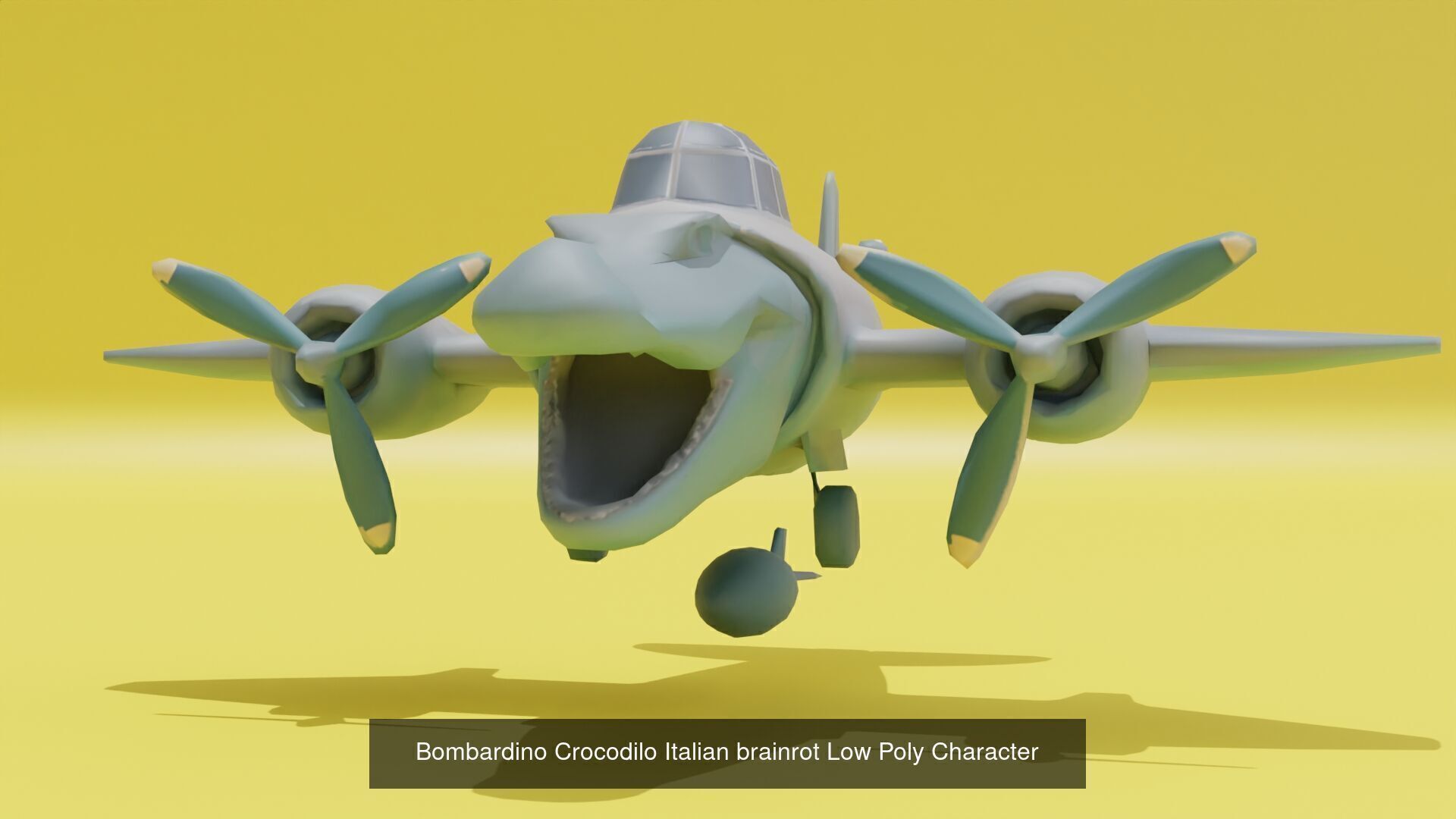 Italian brainrot Low Poly Character 3D Model Collection_5