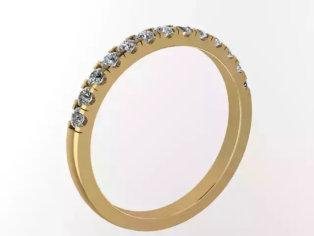 eternity maching band with 13diamonds 3D print model