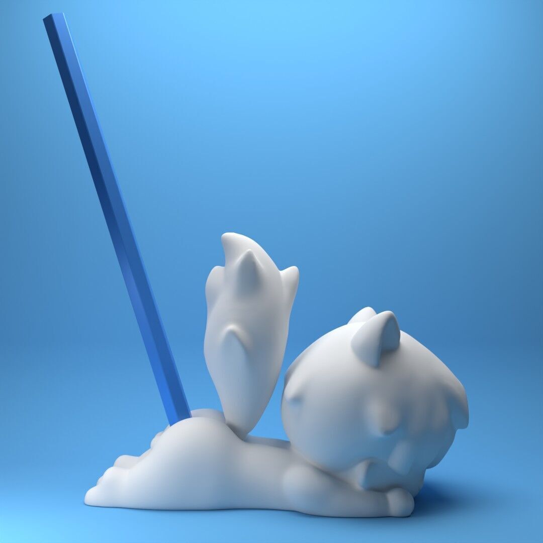 Chibi Catboy Pen Holder 3D print model_3
