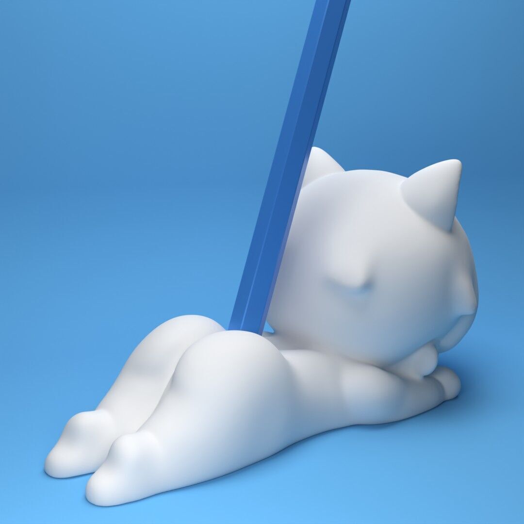 Chibi Catboy Pen Holder 3D print model_6