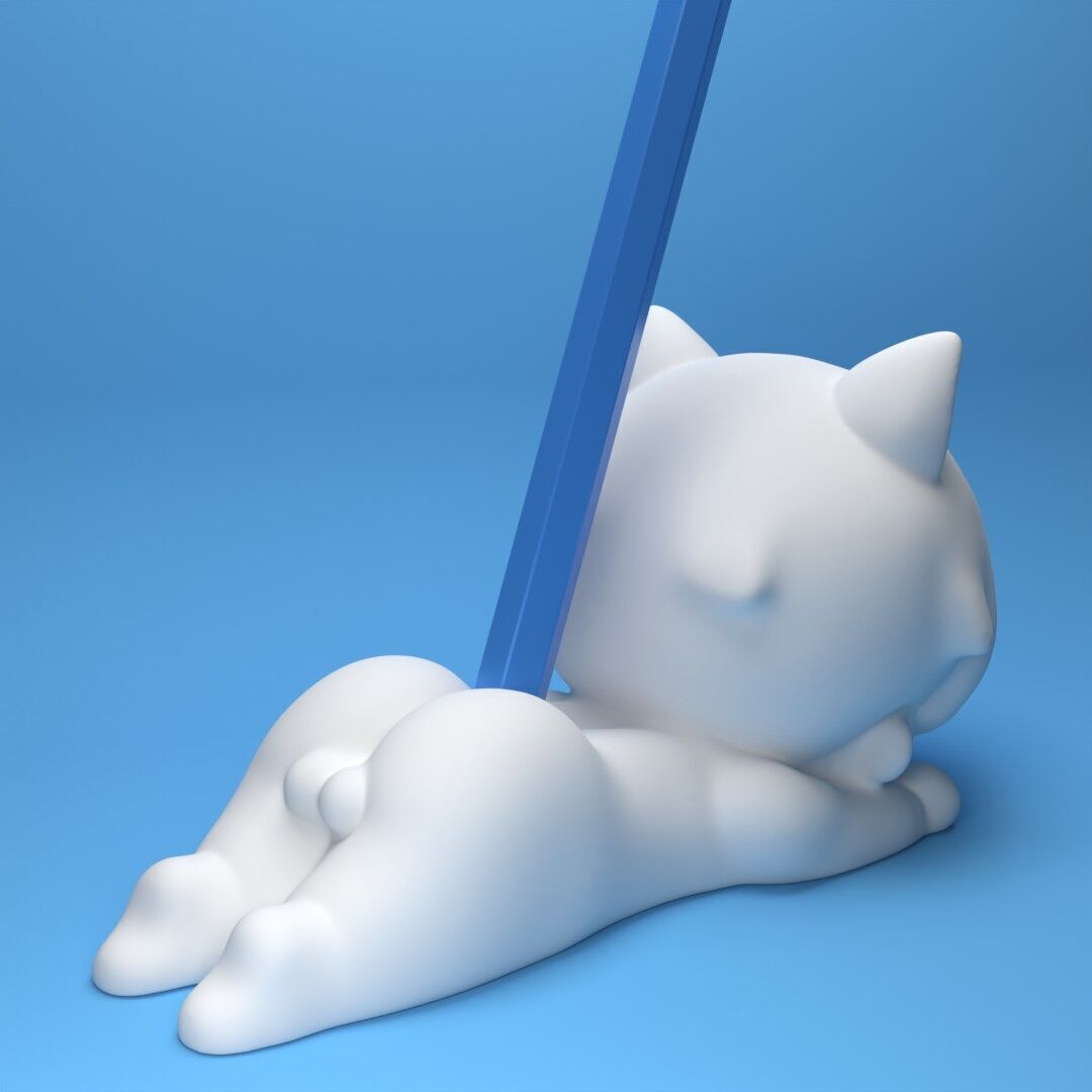 Chibi Catboy Pen Holder 3D print model_5