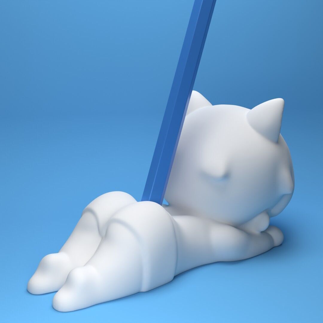 Chibi Catboy Pen Holder 3D print model_7