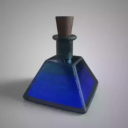 Fantasy Mana Potion Bottle Blue Game Asset PBR Textured