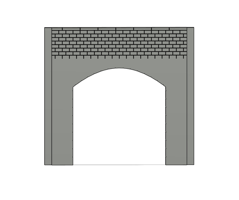 Model Railway Tunnel Portal Single Track Modular Design 3D print model_8