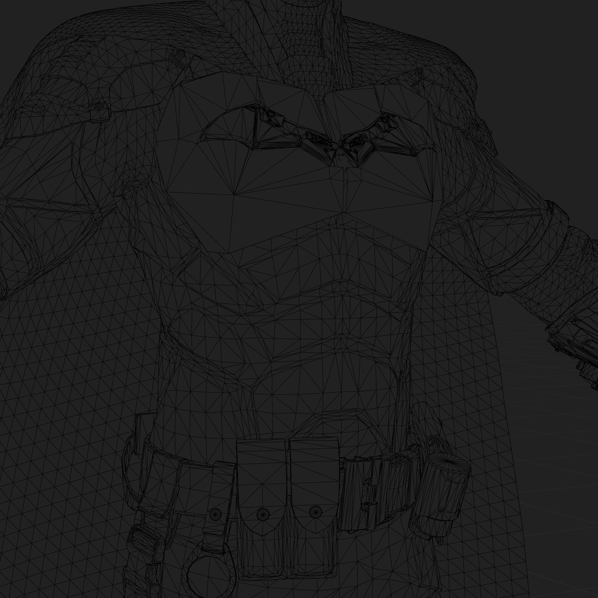 Batman 3D Model The Batman Pattinson Rigged PBR Blender FBX OBJ Low-poly 3D model_11