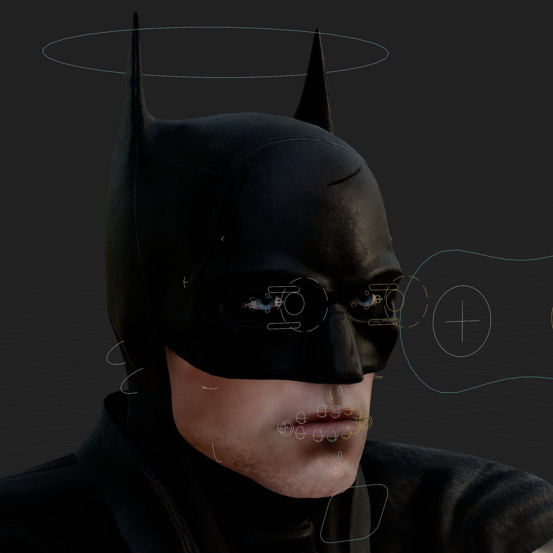 Batman 3D Model The Batman Pattinson Rigged PBR Blender FBX OBJ Low-poly 3D model_2