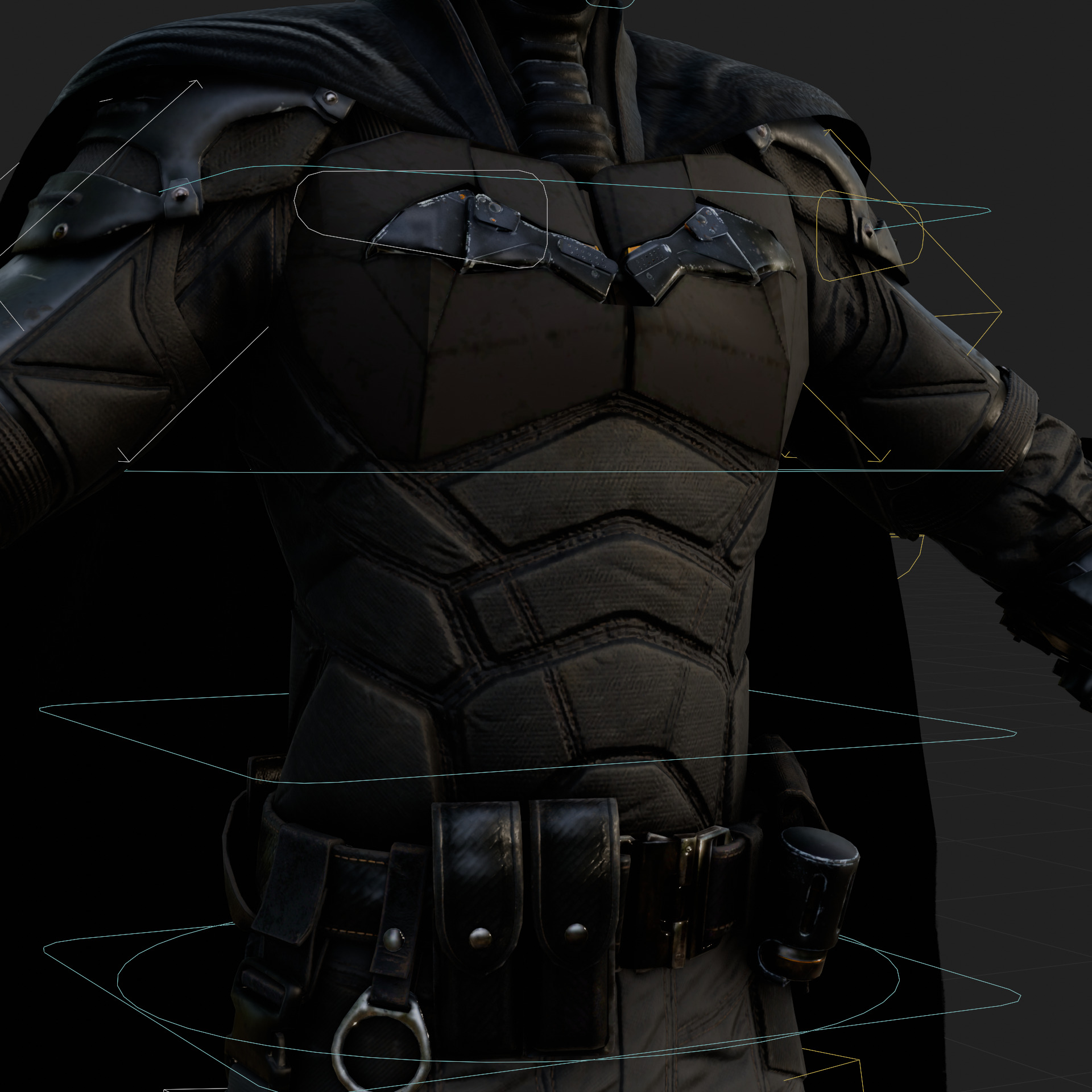 Batman 3D Model The Batman Pattinson Rigged PBR Blender FBX OBJ Low-poly 3D model_3