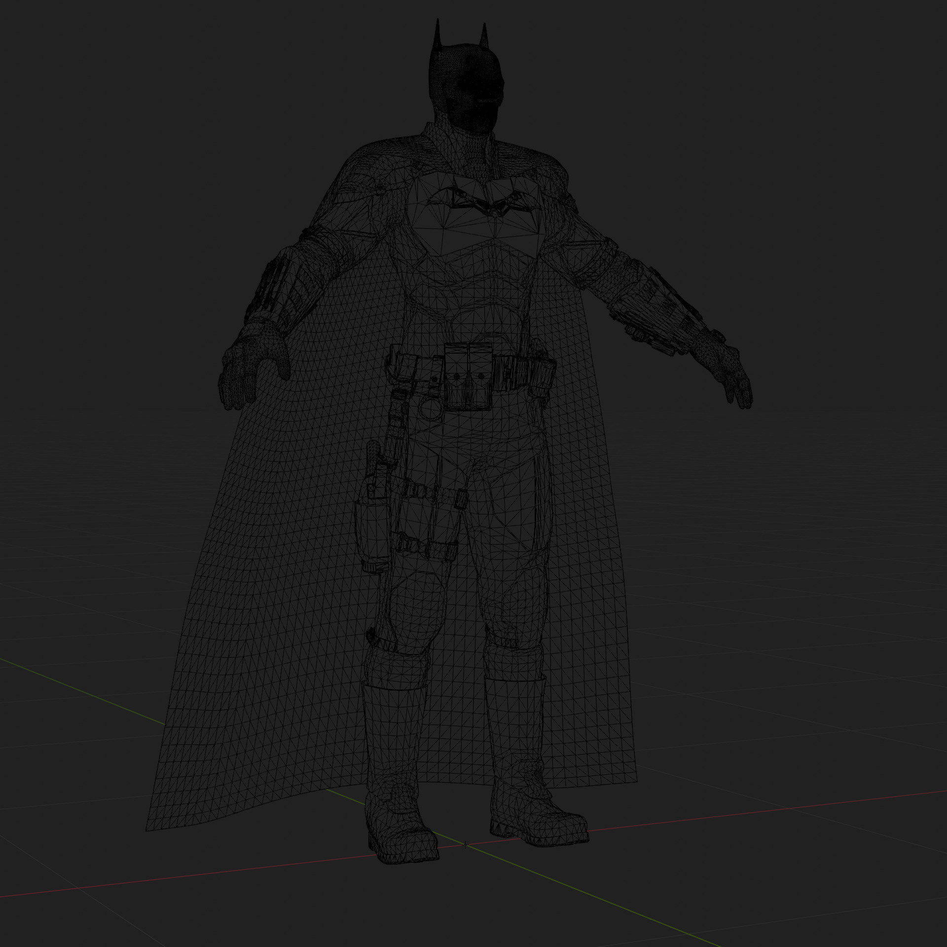 Batman 3D Model The Batman Pattinson Rigged PBR Blender FBX OBJ Low-poly 3D model_8