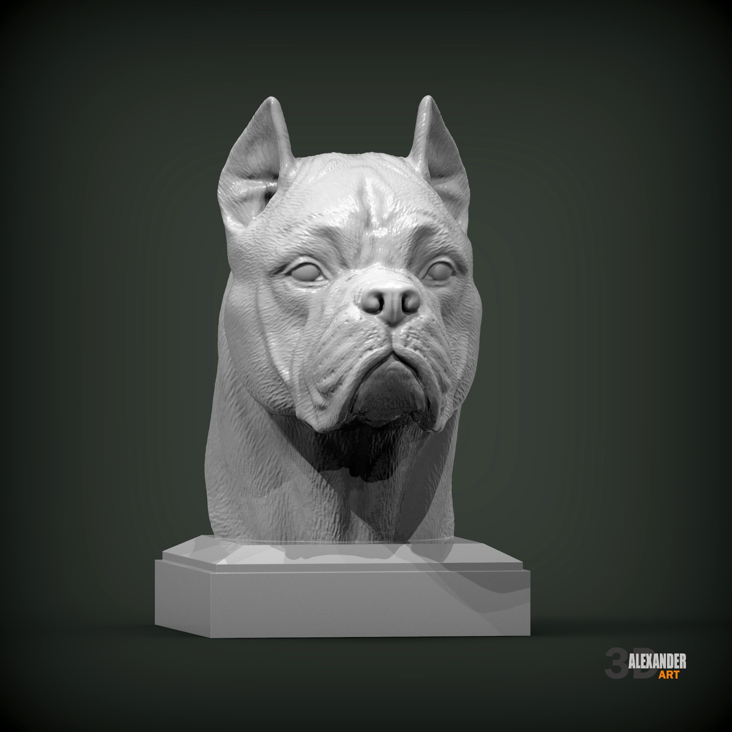 Cane Corso bust 3D print model_2