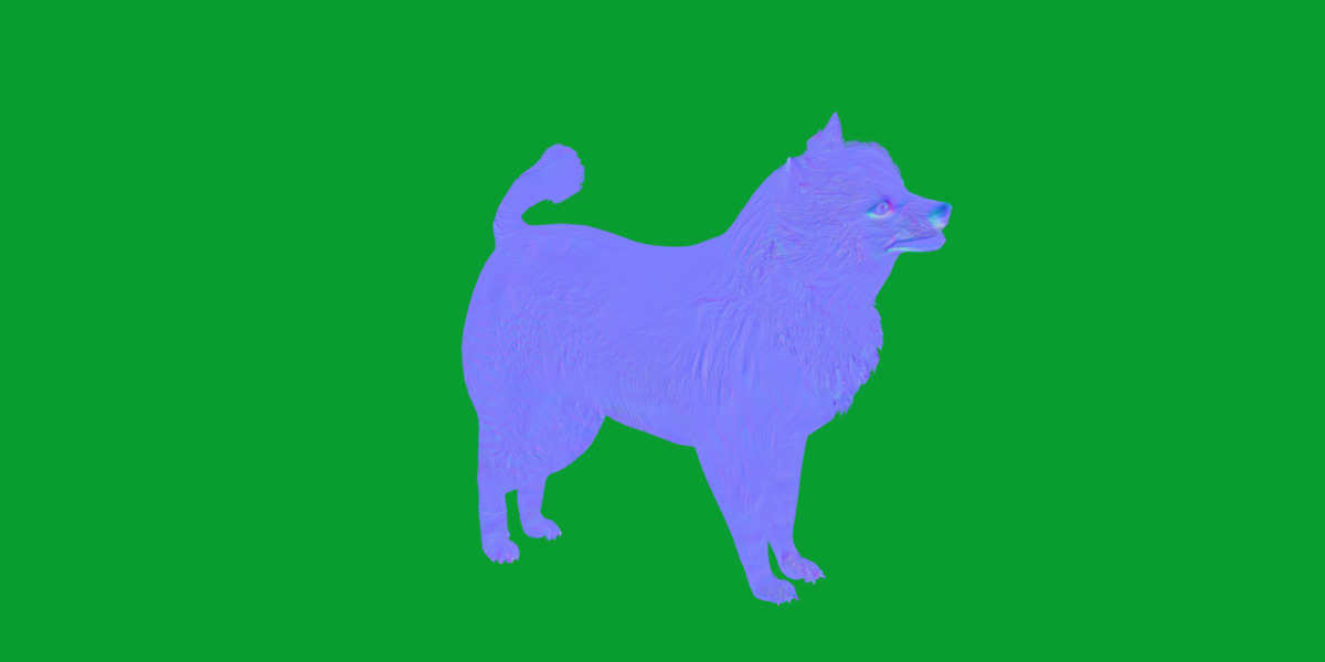 Samoyed Dog Low-poly 3D model_7