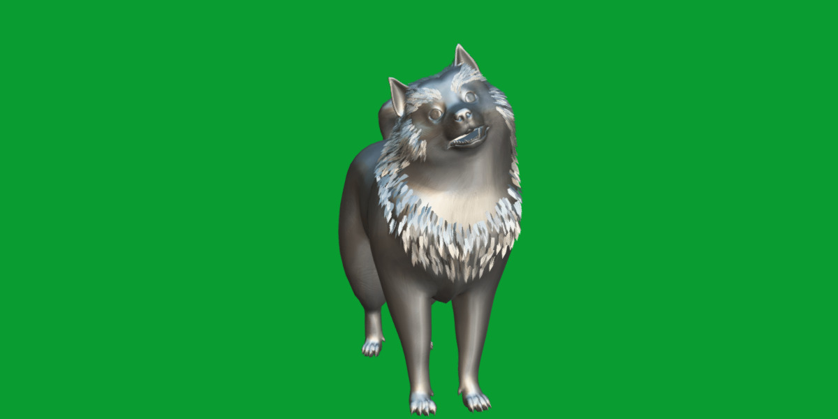 Samoyed Dog Low-poly 3D model_13