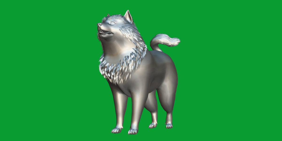 Samoyed Dog Low-poly 3D model_23