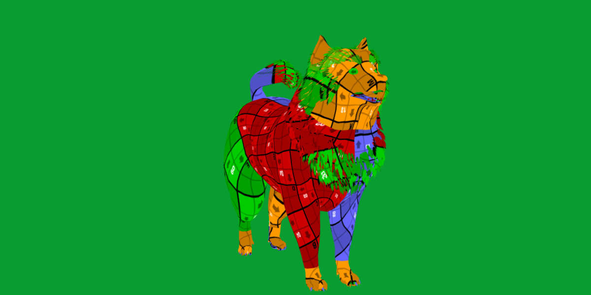 Samoyed Dog Low-poly 3D model_19