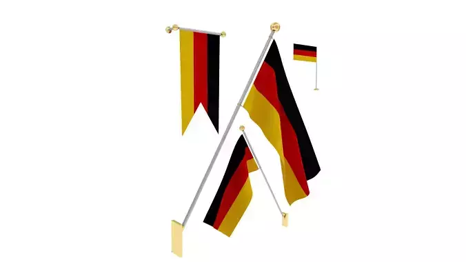 Flags of Germany 3D model