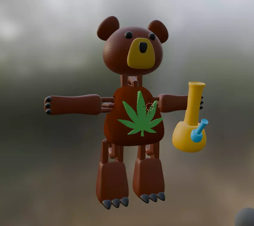 Chill Bear 420 Articulated Flexi Toy 3D print model