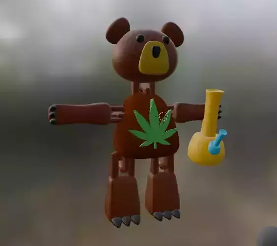 Chill Bear 420 Articulated  Flexi Toy   3D print model